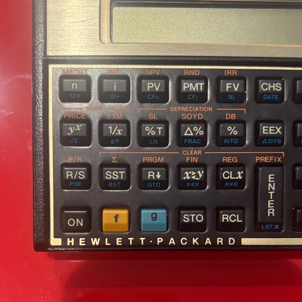 HP Vintage Black and Gold Financial Calculator